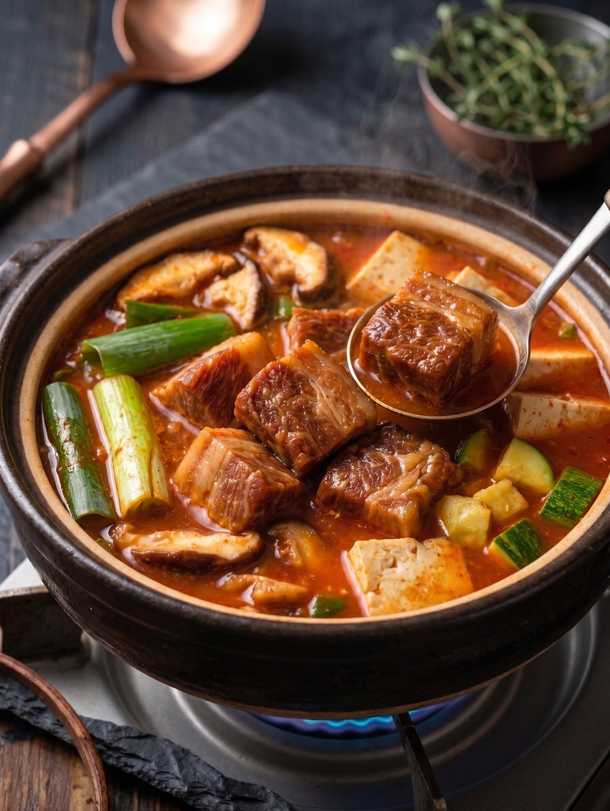 Trozos de Carne de Puerco para Caldo 1kg (Congelada) 찌개용 돼지고기 1KG