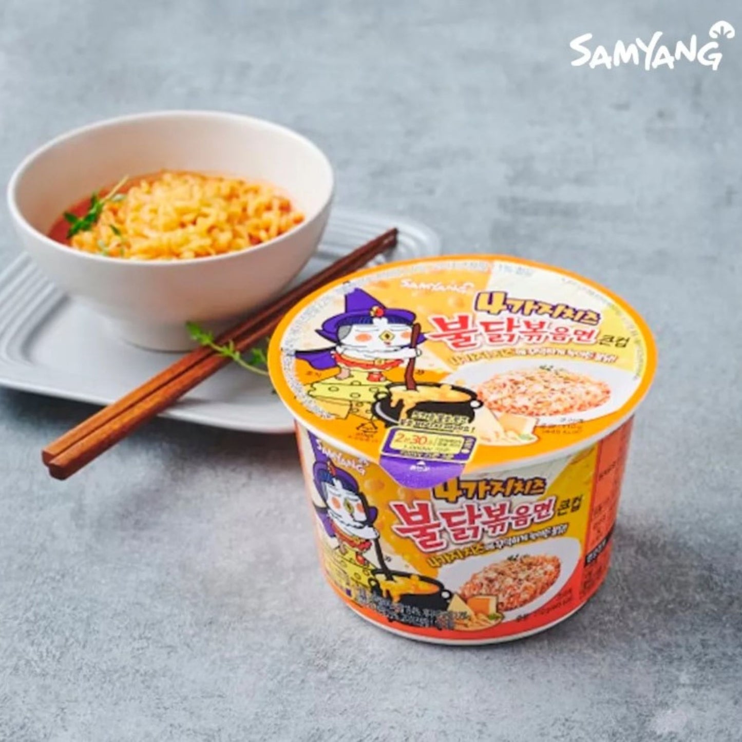 Sopa Instantánea Ramen Coreana Buldak Big Bowl Sabor 4 Quesos 1 cup