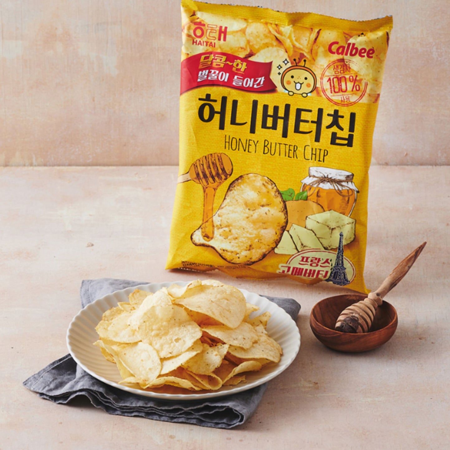 해태 허니버터칩 60g / 1 Papa Horneada HaiTai Honey Butter Chip Botana Coreana 60g
