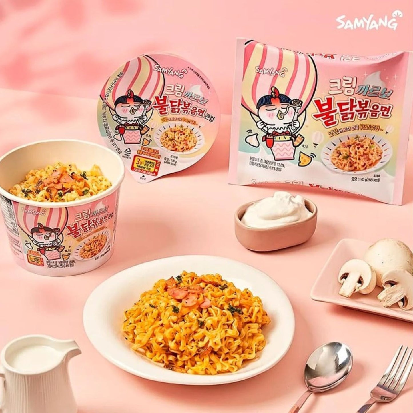 Sopa Instantánea Ramen Coreana Buldak Big Bowl Sabor Cremosa 1 cup