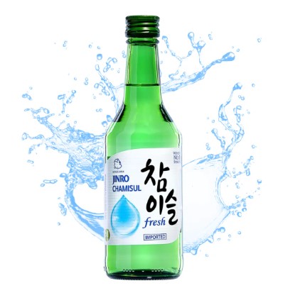 진로 참이슬 Fresh / Bebida Coreana Licor de Arroz Jinro Soju Fresh 1 Botella