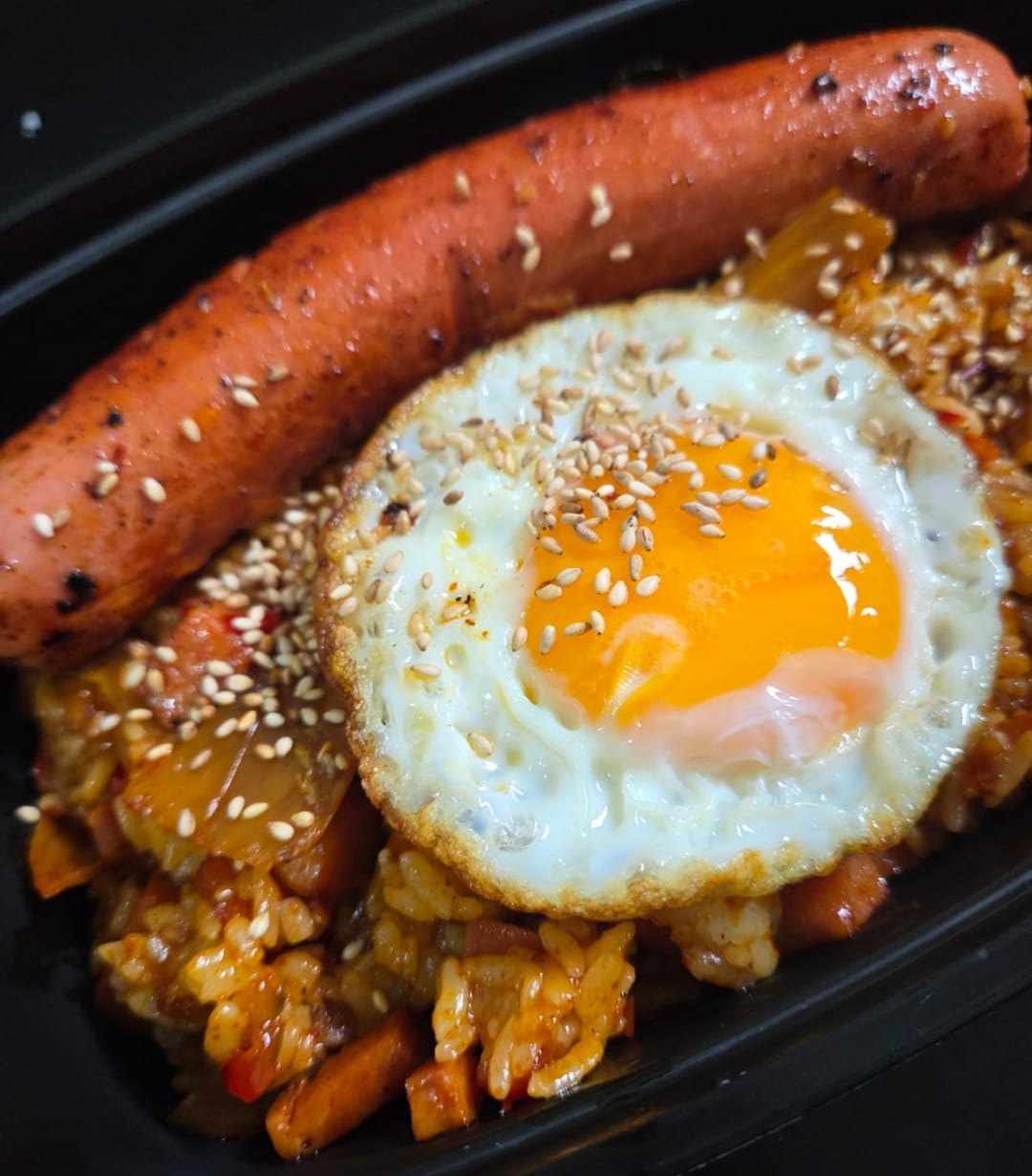 김치 볶음밥 도시락 / Obento de Arroz Frtio Con Kimchi Con Atun o Jamon