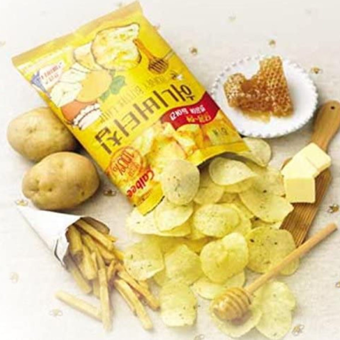 해태 허니버터칩 60g / 1 Papa Horneada HaiTai Honey Butter Chip Botana Coreana 60g