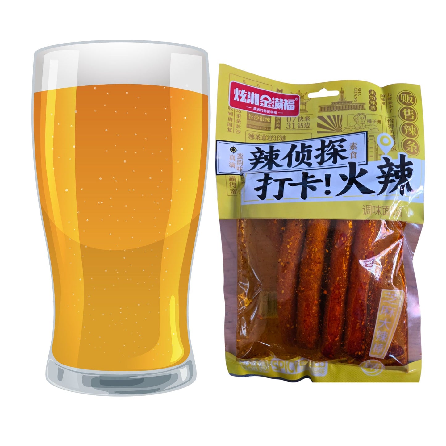 콩으로 만든 아주 매운 안주 108g / 1 Bolsa de Botana Vegana de Soya Estilo Chino Super Picante 108g
