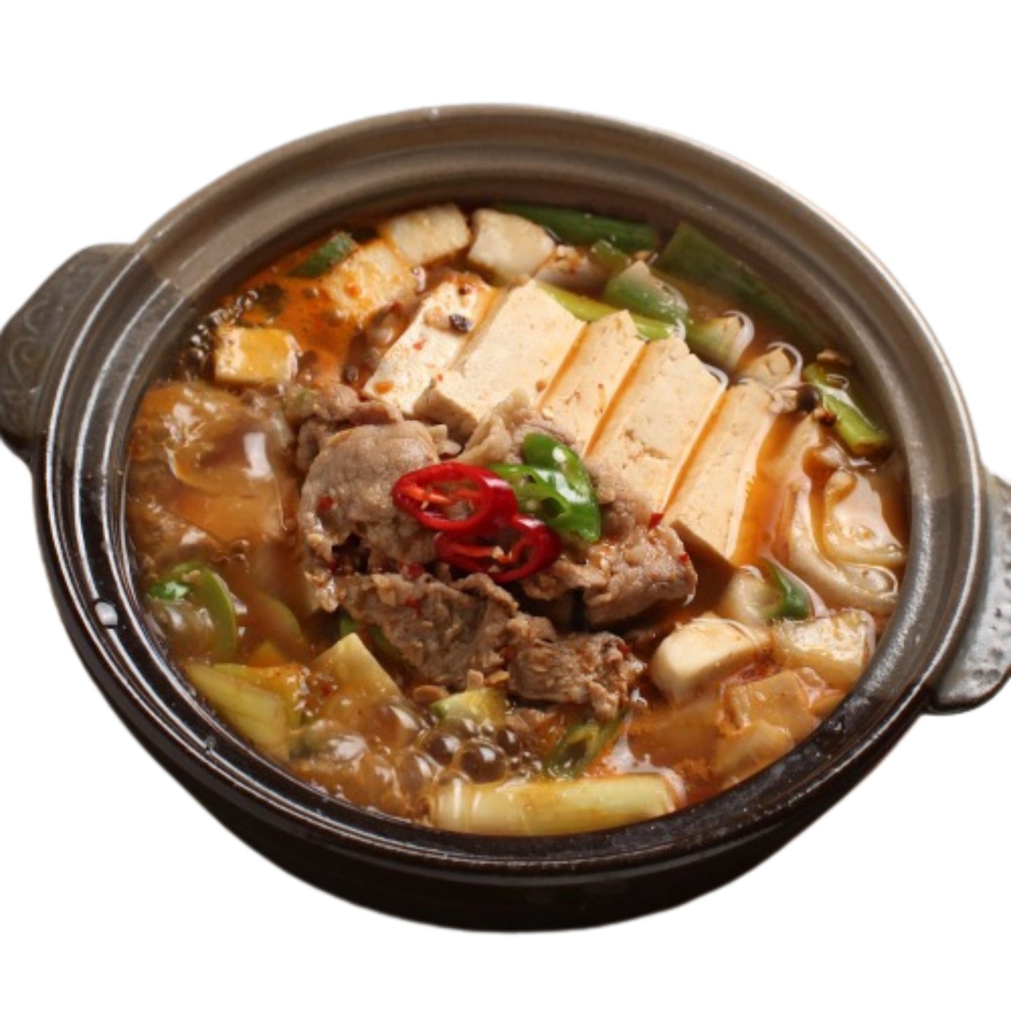 고깃집 차돌 된장찌개 2인분 / Doenjang-jjigae (guiso coreano con pasta de soya fermentada) Con Carne de Res para 2 personas
