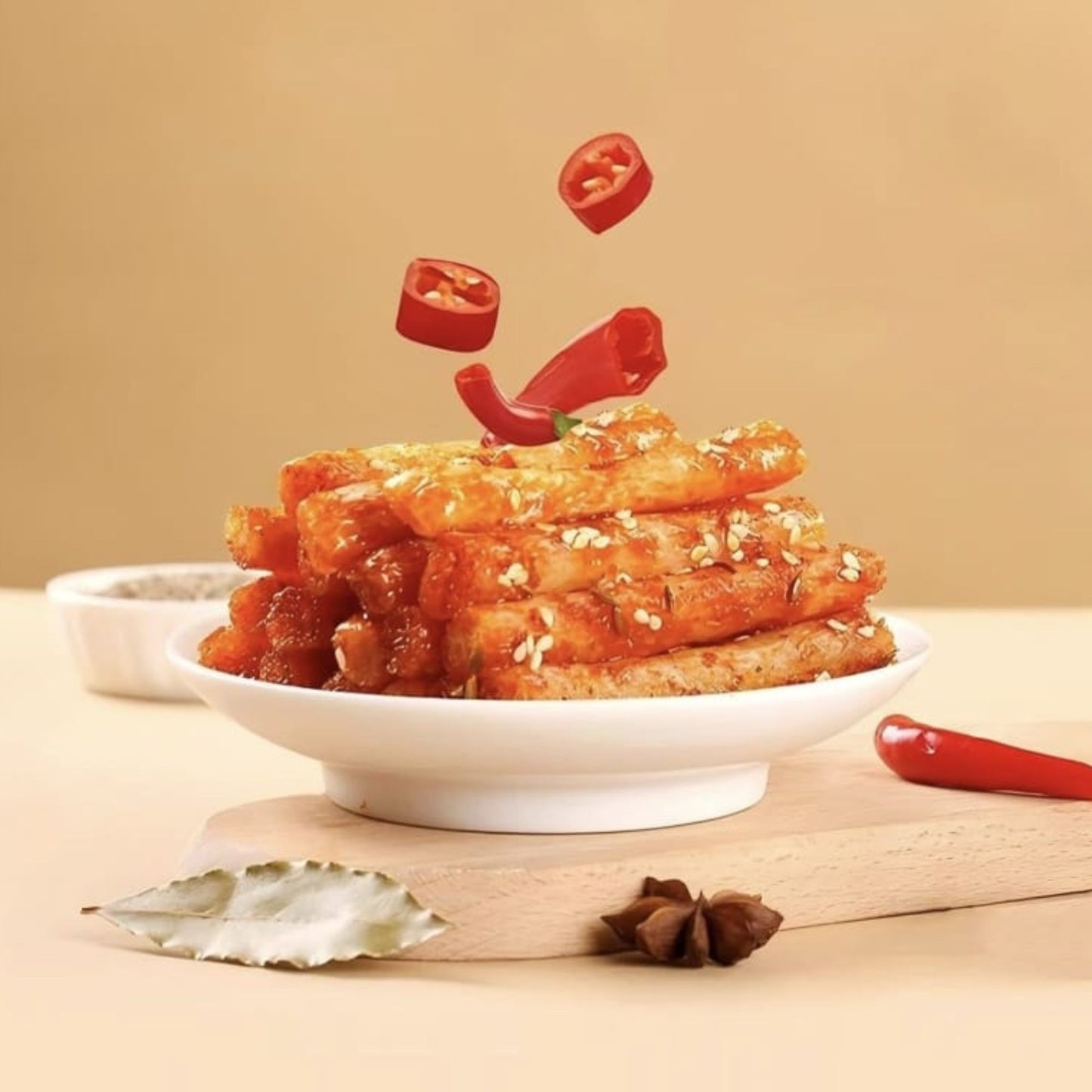 콩으로 만든 아주 매운 안주 108g / 1 Bolsa de Botana Vegana de Soya Estilo Chino Super Picante 108g