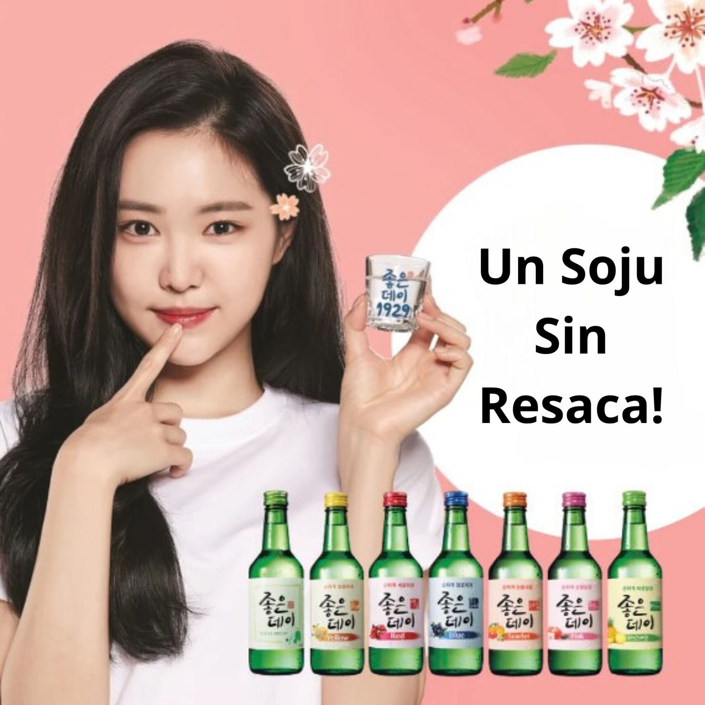 Bebida Coreana Licor de Arroz Buen Día Soju Sabor de Uva 1 Botella
