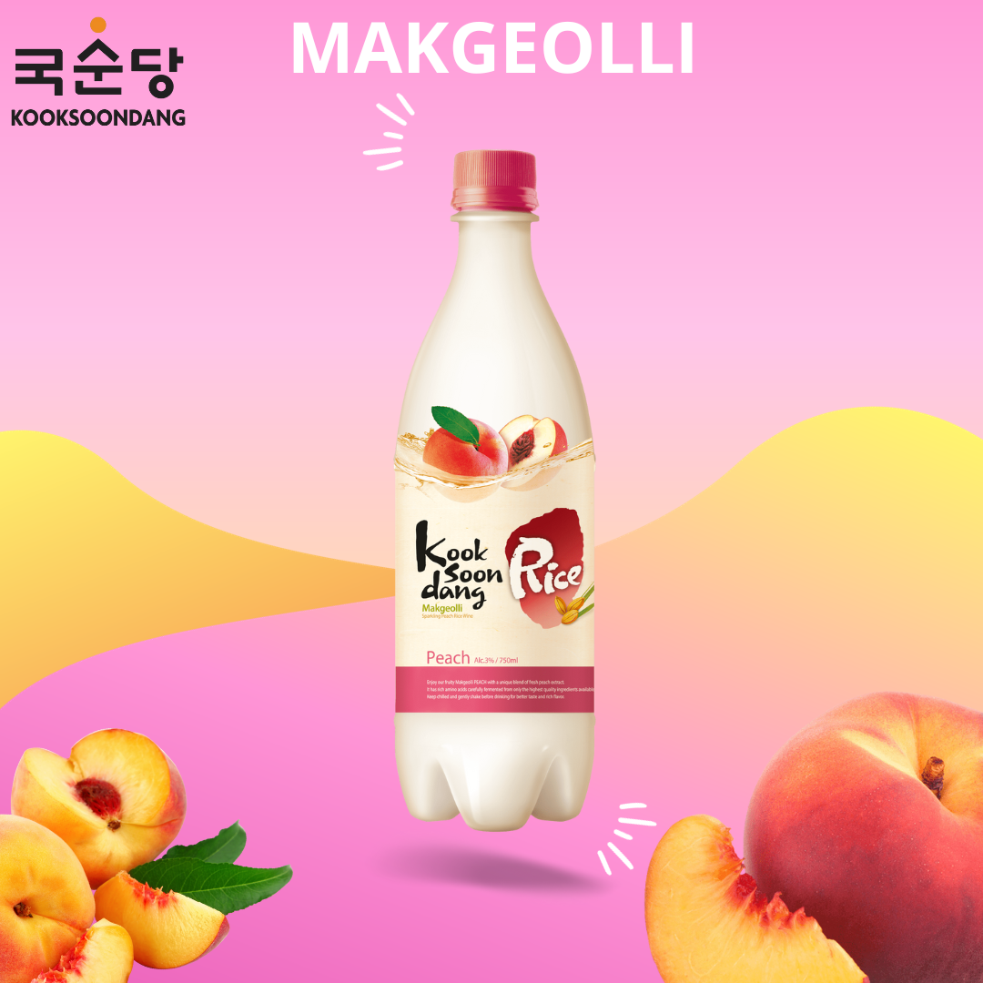 국순당 막걸리 복숭아맛 / Bebida Coreana Makkoli Kooksoondang Sabor Durazno 1 Botella