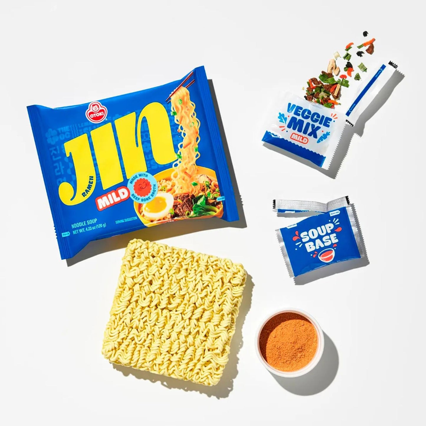 1 Bolsa de Otoki Jin Ramen Mild 120g Version BTS Sopa Instantanea Coreana