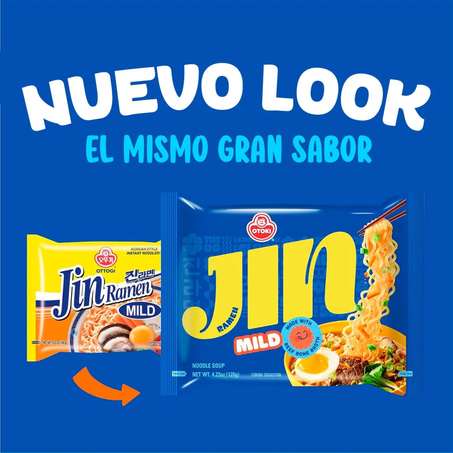1 Bolsa de Otoki Jin Ramen Mild 120g Version BTS Sopa Instantanea Coreana