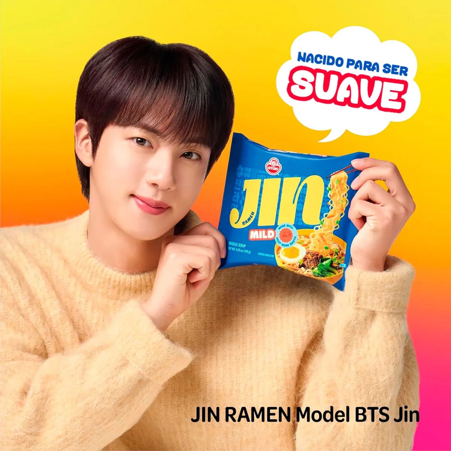 1 Bolsa de Otoki Jin Ramen Mild 120g Version BTS Sopa Instantanea Coreana