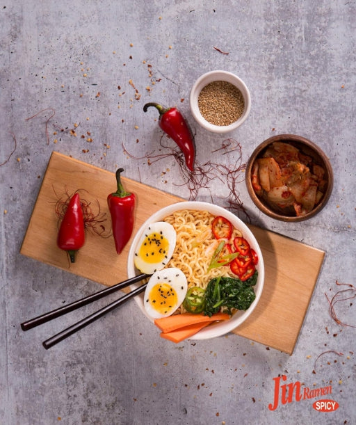 10 Bolsas de Otoki Jin Ramen Picante 120g Version BTS Sopa Instantanea Coreana