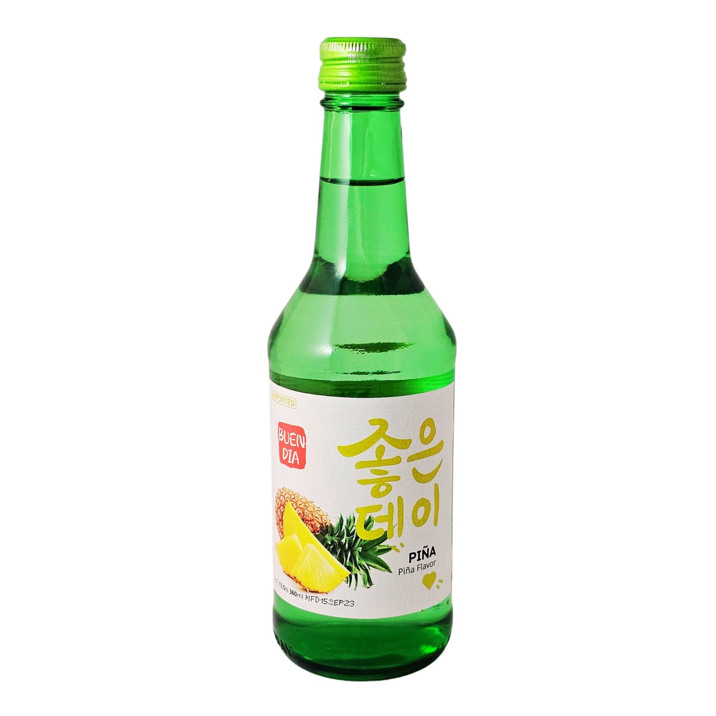 Bebida Coreana Licor de Arroz Buen Día Soju Sabor de Piña 1 Botella