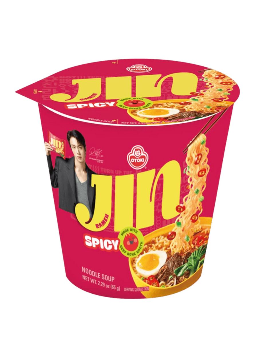Sopa Instantánea 6 Ramen Coreana Ottogi Jin Vaso Picante 65g Version BTS