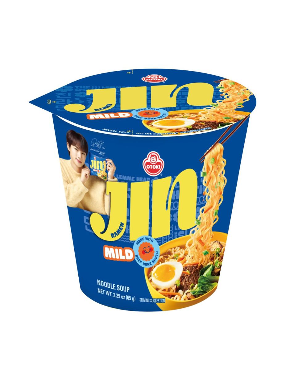 Sopa Instantánea 6 Ramen Coreana Ottogi Jin Vaso Mild 65g Version BTS