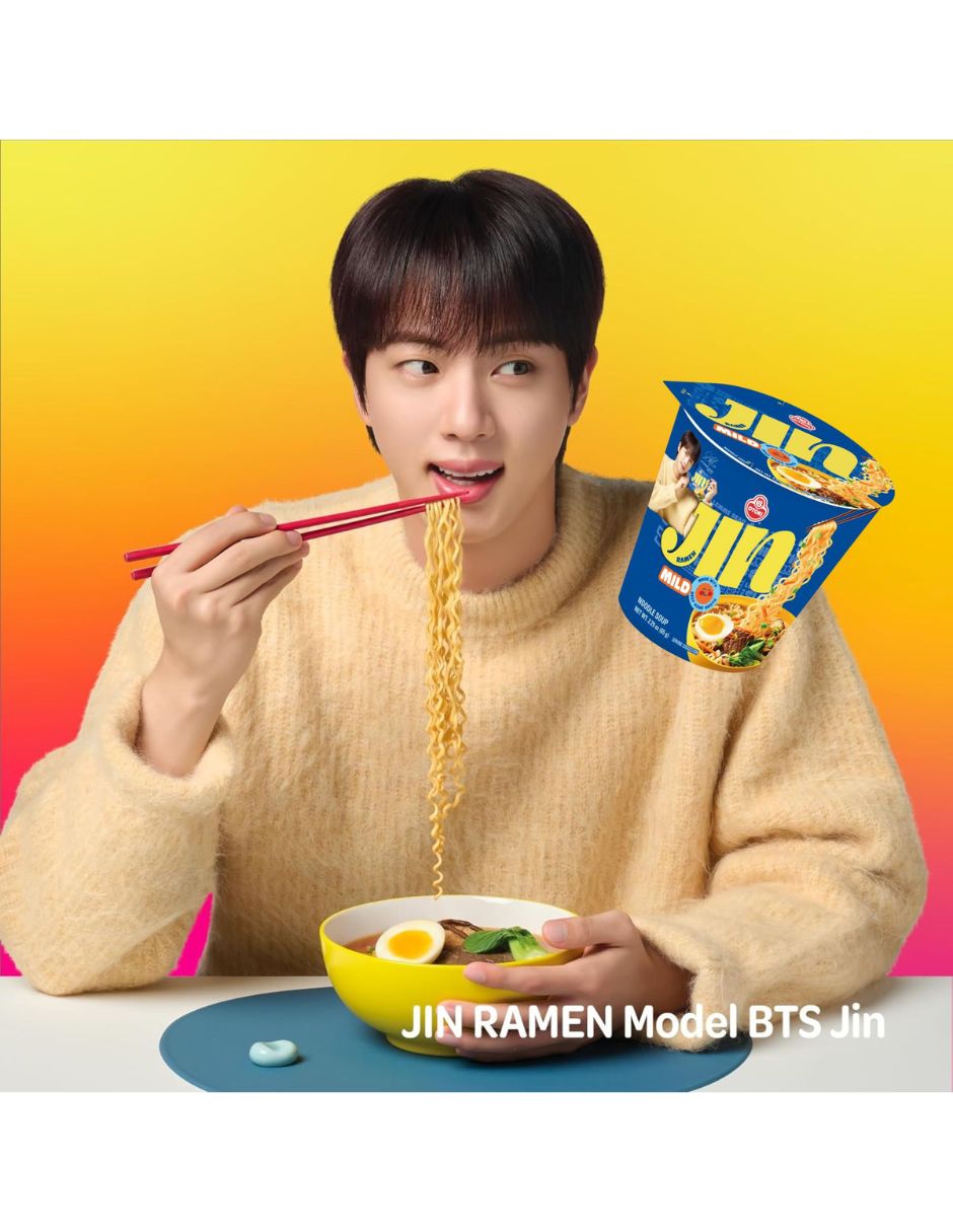 Sopa Instantánea 6 Ramen Coreana Ottogi Jin Vaso Mild 65g Version BTS