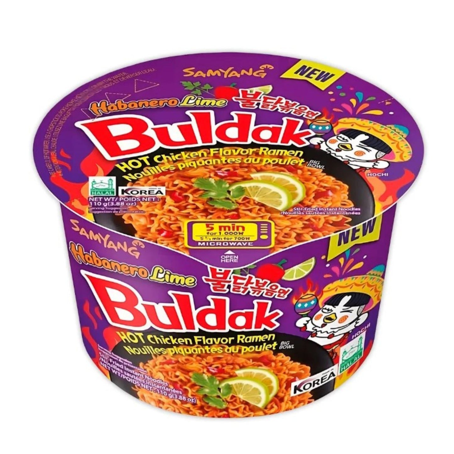 opa Instantánea Ramen Coreana Buldak Big Bowl Sabor Habanero 1 cup