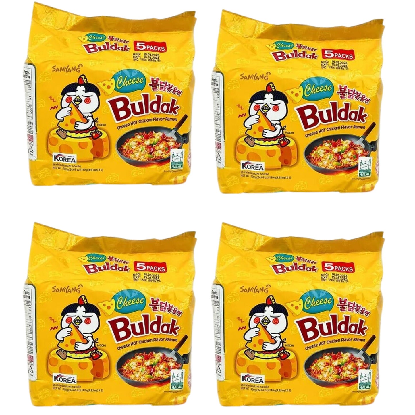 1 Caja de 20 Bolsas Sopa Instantánea Ramen Coreana Buldak Queso Picante