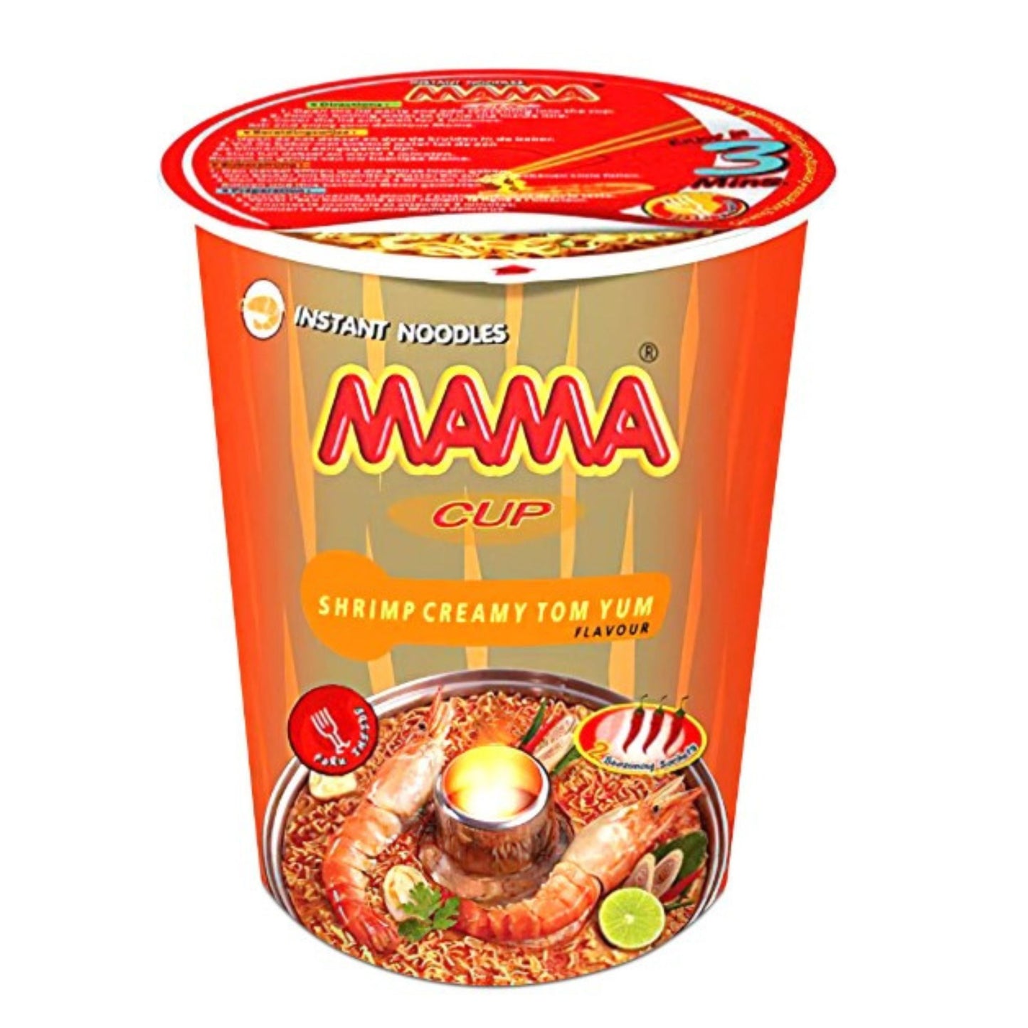 Ramen Instantáneo Thai Mama Cup Ramen Tom Yum Camaron Cremy Picante 1 cup