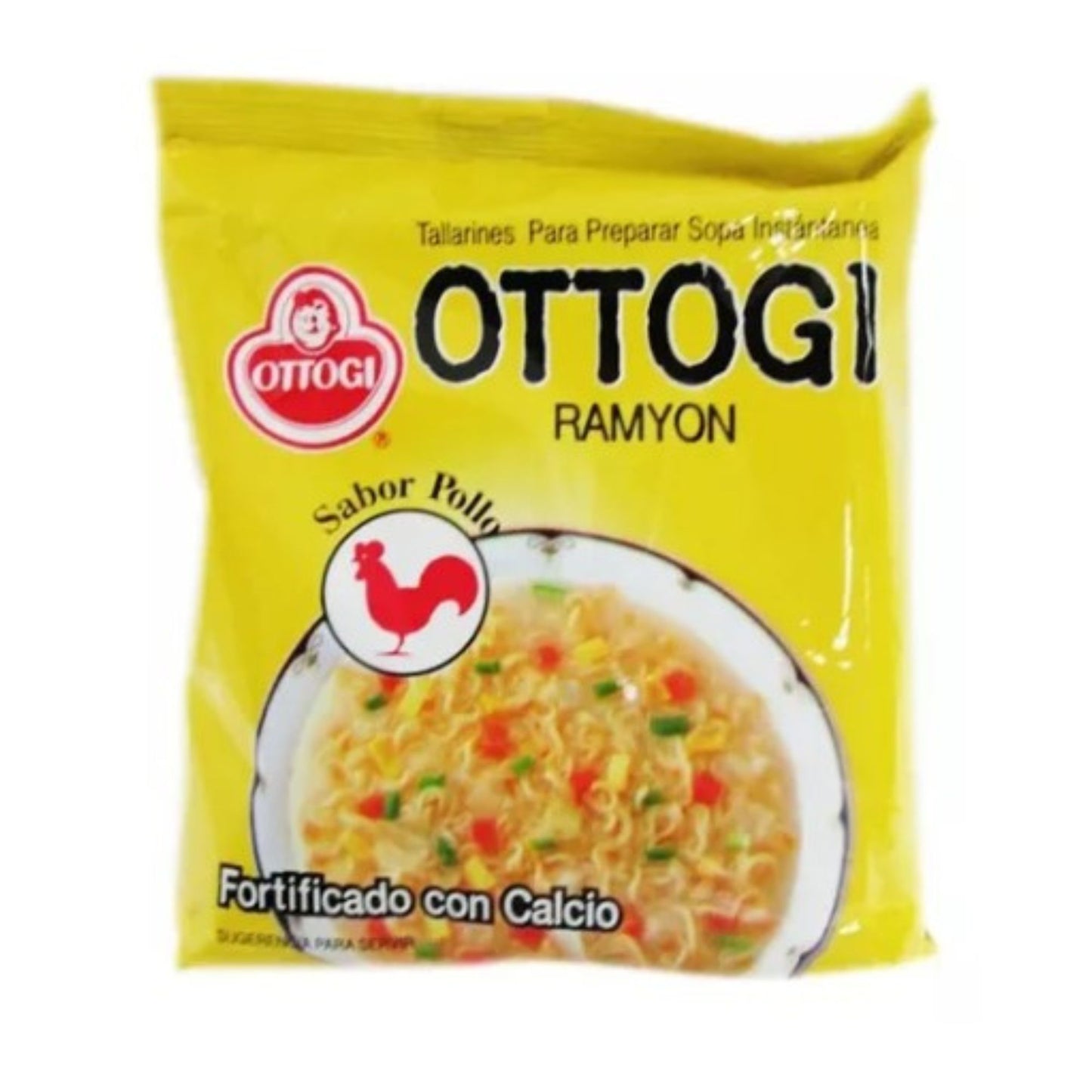 1 Caja de 20 Bolsas Sopa Instantánea Ramen Coreana Picante Ottogi/Otoki Nuevo Empaque Sabor Caldo de Pollo