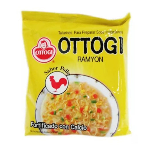 Sopa Instantánea Ramen Coreana Picante Ottogi/Otoki Nuevo Empaque Sabor Caldo de Pollo 1 Bolsa