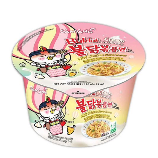 Sopa Instantánea Ramen Coreana Buldak Big Bowl Sabor Cremosa 1 cup