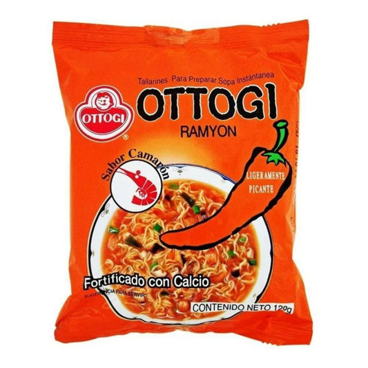 Sopa Instantánea Ramen Coreana Picante Ottogi Sabor Camaron 1 Bolsa