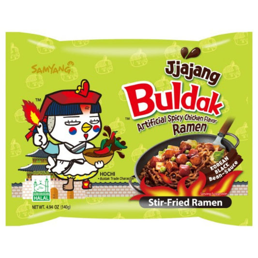 Sopa Instantánea Ramen Coreana Buldak Sabor de Jjajang Dulce Negro Picante 1 Bolsa