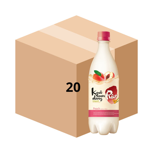 1 Caja de 20 Botellas Bebida Coreana Makkoli Kooksoondang Sabor Durazno