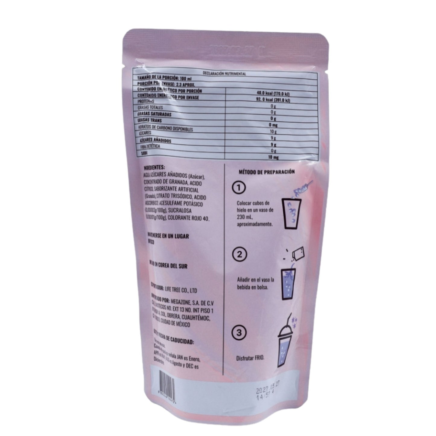MegaFood 과일 에이드 230ml 50봉지/ 1 Caja de 50 Bolsas de Bebida Coreana Jugo Tipo Ade 230ml