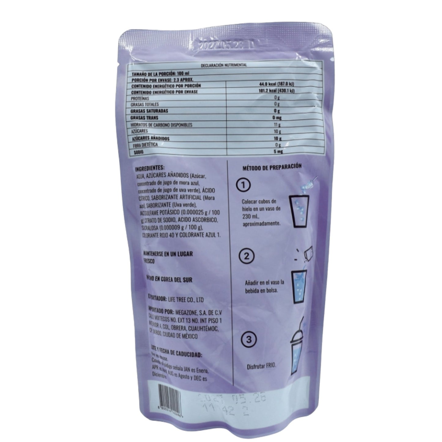MegaFood 과일 에이드 230ml 10봉지/ 1 Caja de 10 Bolsas de Bebida Coreana Jugo Tipo Ade 230ml