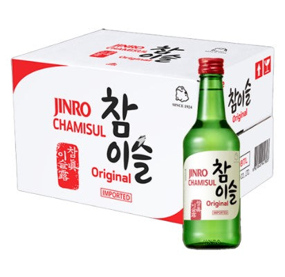 1 Caja de 20 Botellas Bebida Coreana Licor de Arroz Jinro Soju Sabor Original