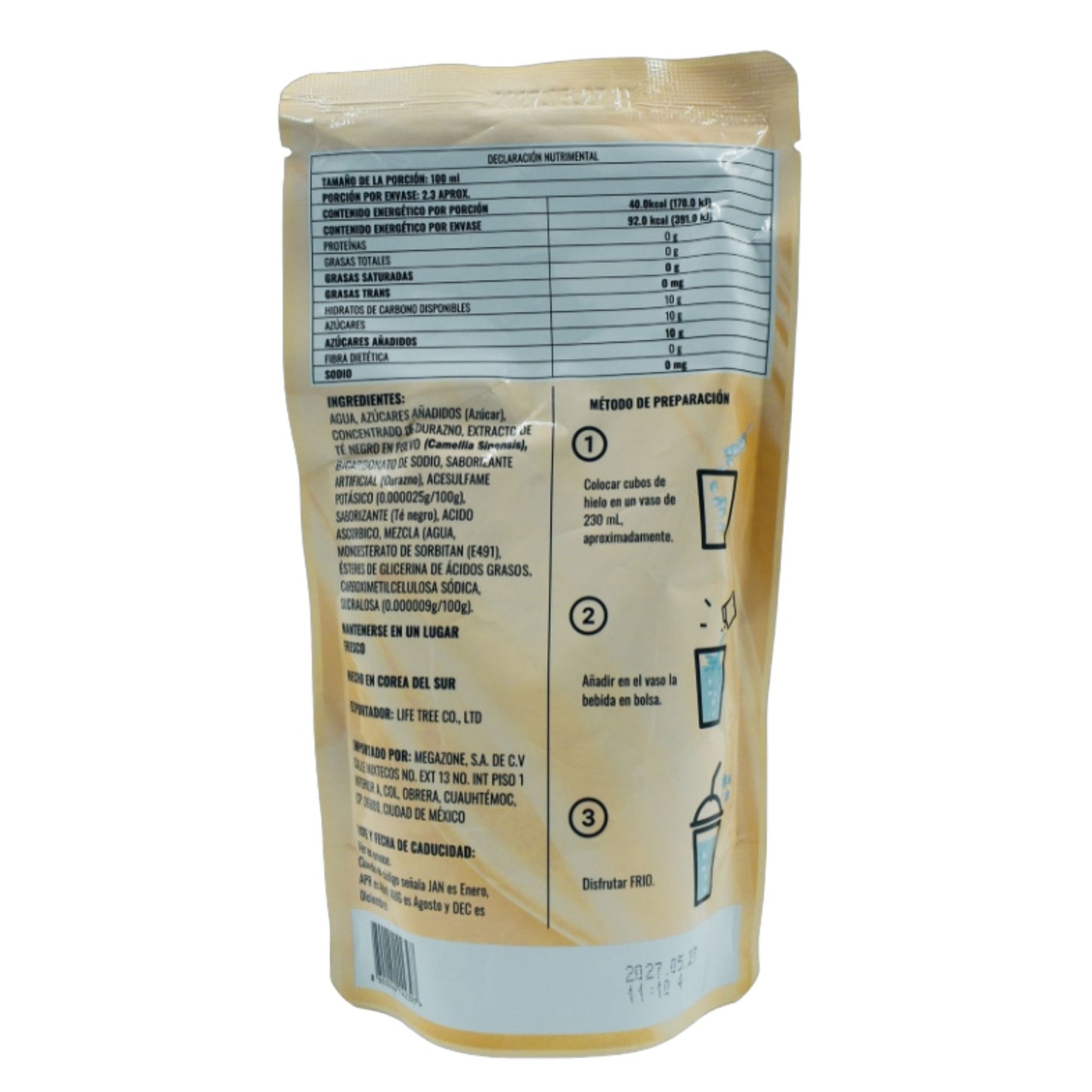 MegaFood 과일 에이드 230ml 10봉지/ 1 Caja de 10 Bolsas de Bebida Coreana Jugo Tipo Ade 230ml