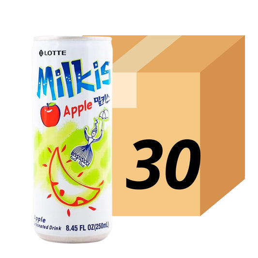 1 Caja de 30 Latas Bebida Coreana Gaseosa Milkis Sabor Manzana 1 Lata 250 ml