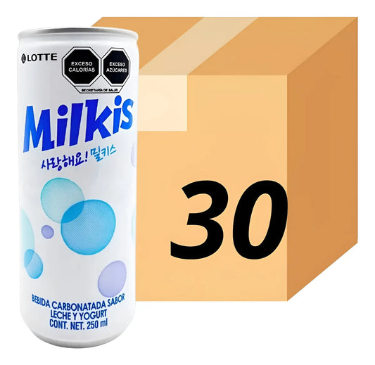 1 Caja de 30 Latas Bebida Coreana Gaseosa Milkis Sabor Original