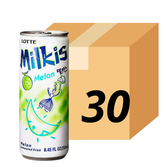 1 Caja de 30 Latas Bebida Coreana Gaseosa Milkis Sabor Melon 250 ml