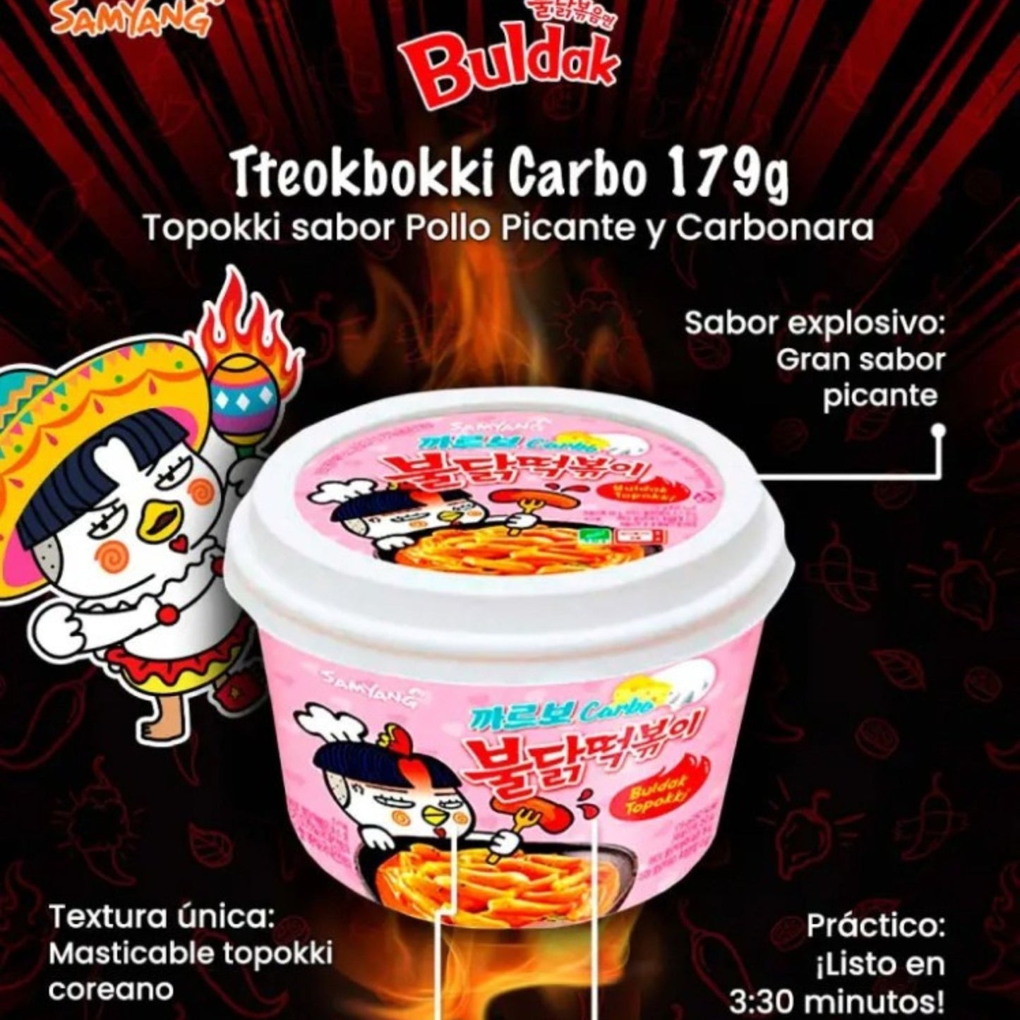 Toppoki Coreana Buldak Big Bowl Sabor Carbonara 1 cup