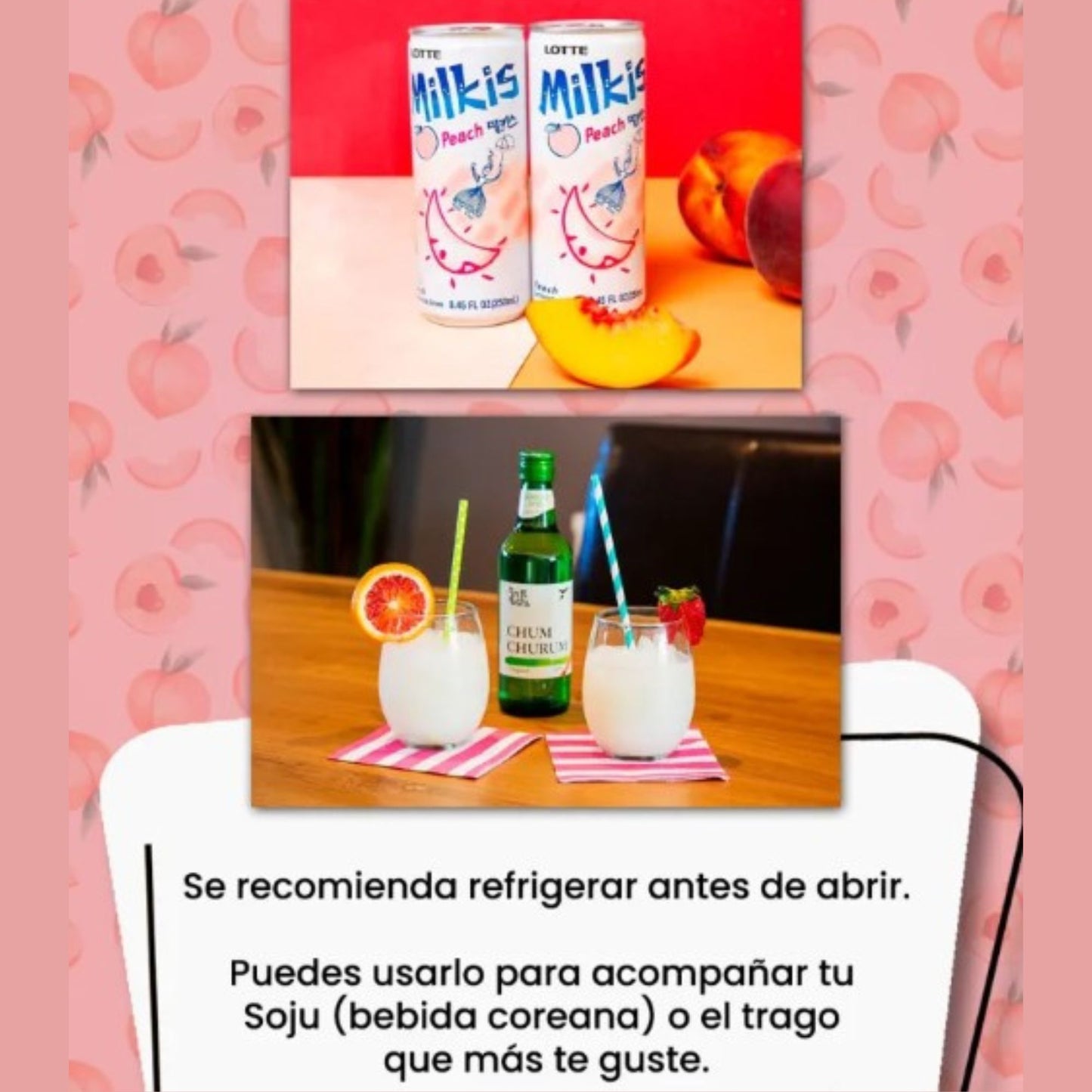 밀키스 복숭아맛 / Bebida Coreana Gaseosa Milkis Sabor Durazno 1 Lata