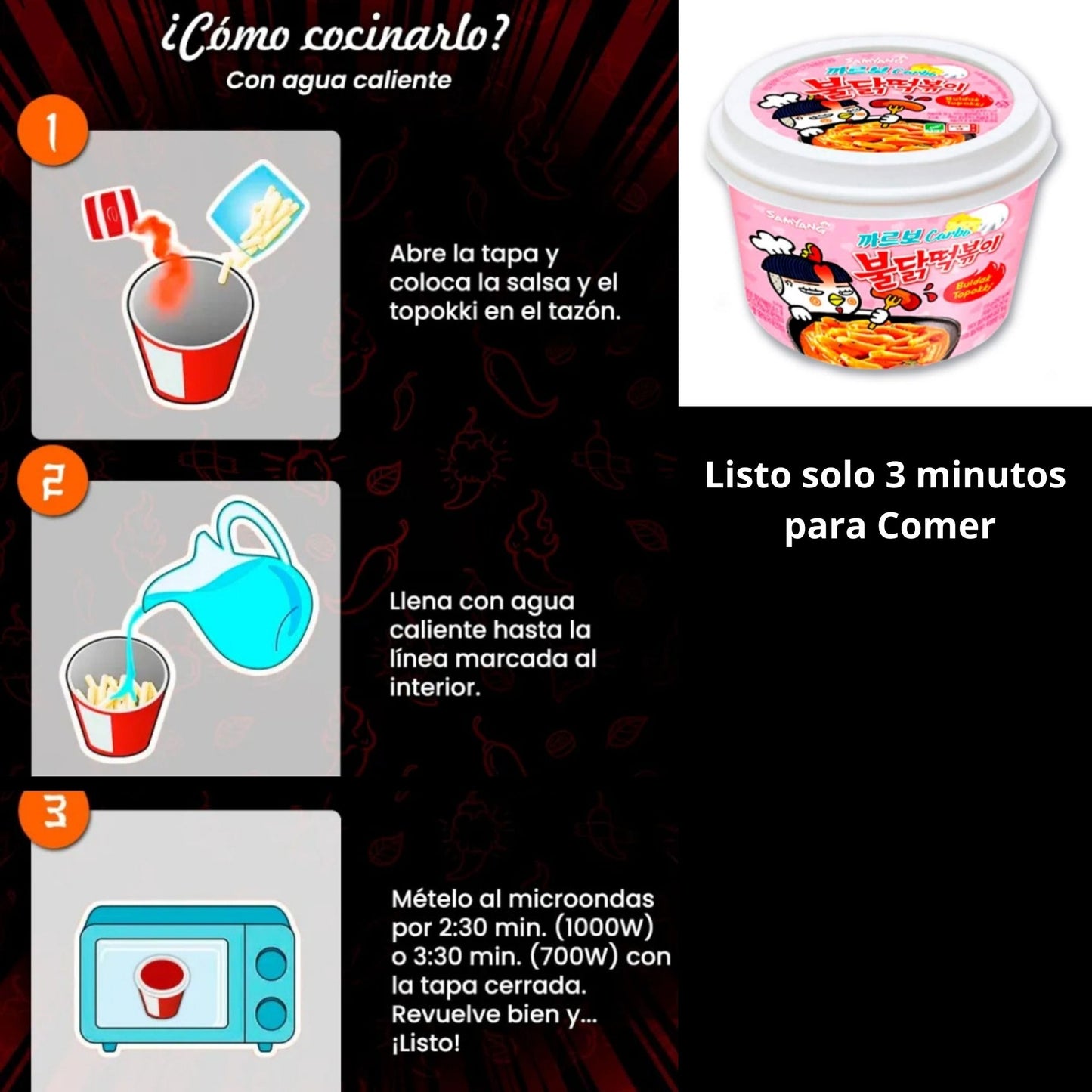 Toppoki Coreana Buldak Big Bowl Sabor Carbonara 1 cup