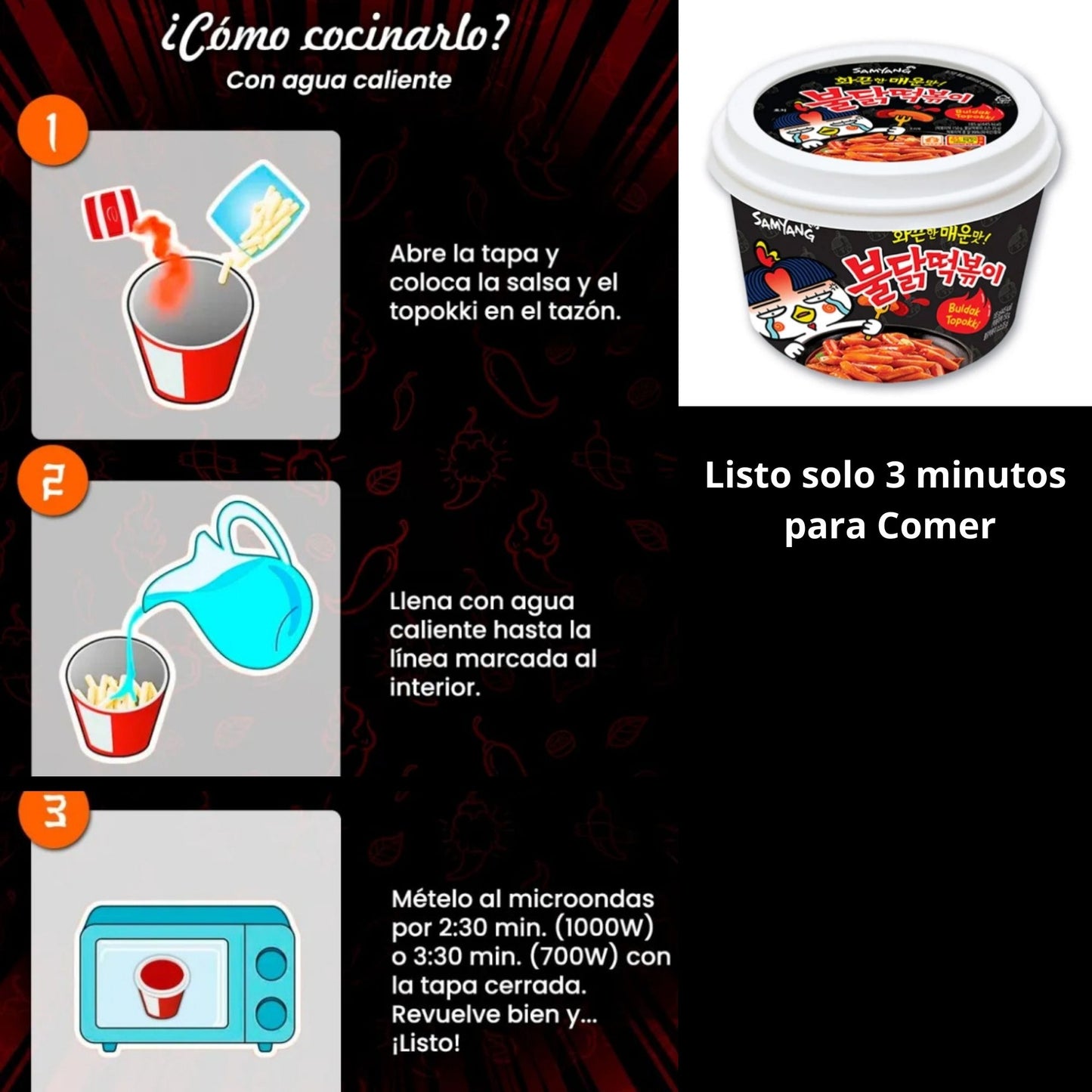 Toppoki Coreana Buldak Big Bowl Sabor Original 1 Cup
