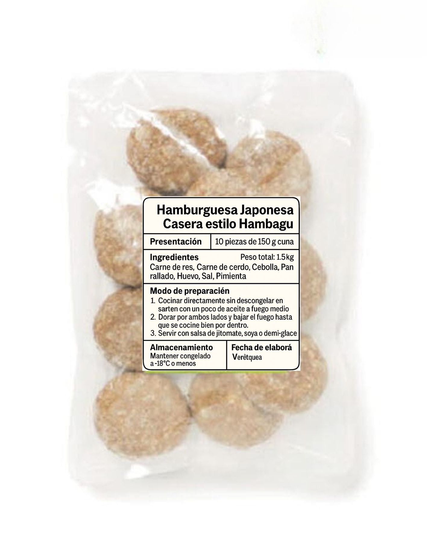 대왕 일본식 함박 스테이크 개당 150g / Hambagu Estilo Japones por pz 150g