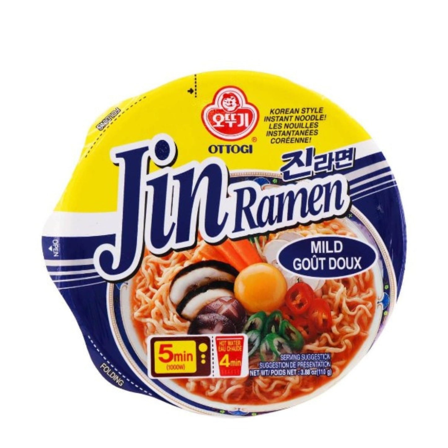 Remate 16 Vasos de Grande Ottogi Jin Ramen Mild 110g