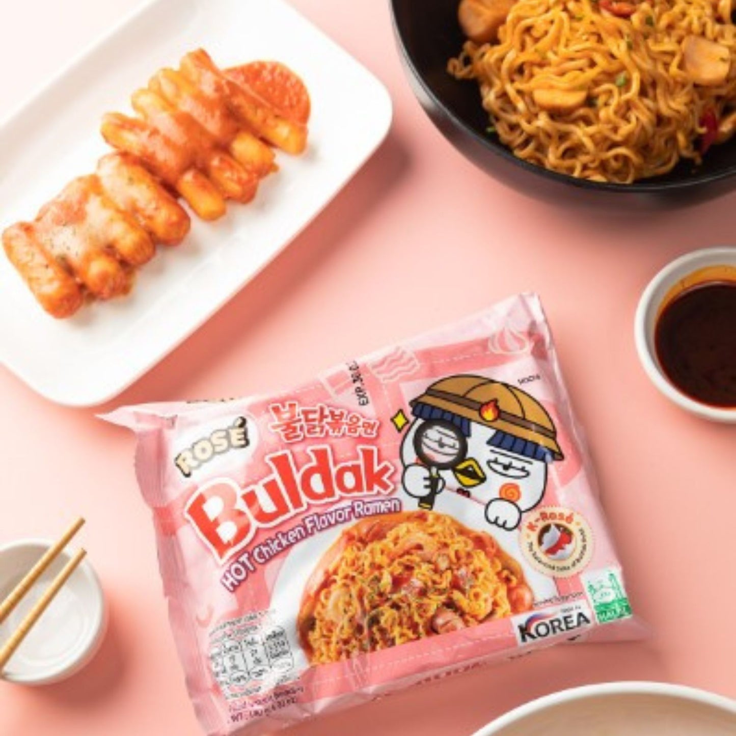Sopa Instantánea Ramen Coreana Buldak Sabor de Rose 1 Bolsa