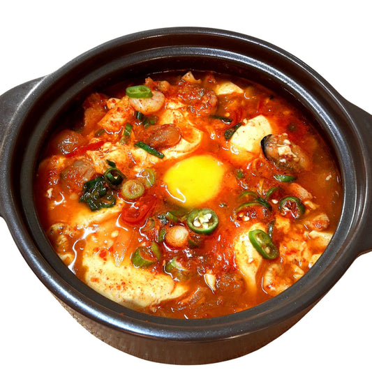 매콤 순두부 찌개 2인분 / Guiso picante de tofu suave estilo coreano – 2 porciones