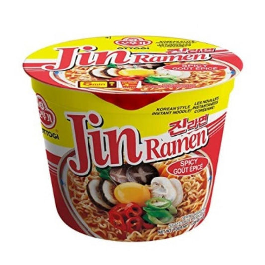 Sopa Instantánea Ramen Coreana Ottogi Jin Ramen Picante 110g Vaso Grande 1 cup