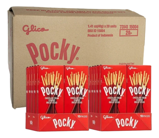 20 Cajas de 40 Gramos Comida Japonesa Galleta Biscuit Sticks Pocky Sabor Chocolate