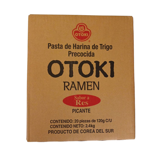 1 Caja de 20 Bolsas Sopa Instantánea Ramen Coreana Picante Ottogi/Otoki Nuevo Empaque Sabor Res