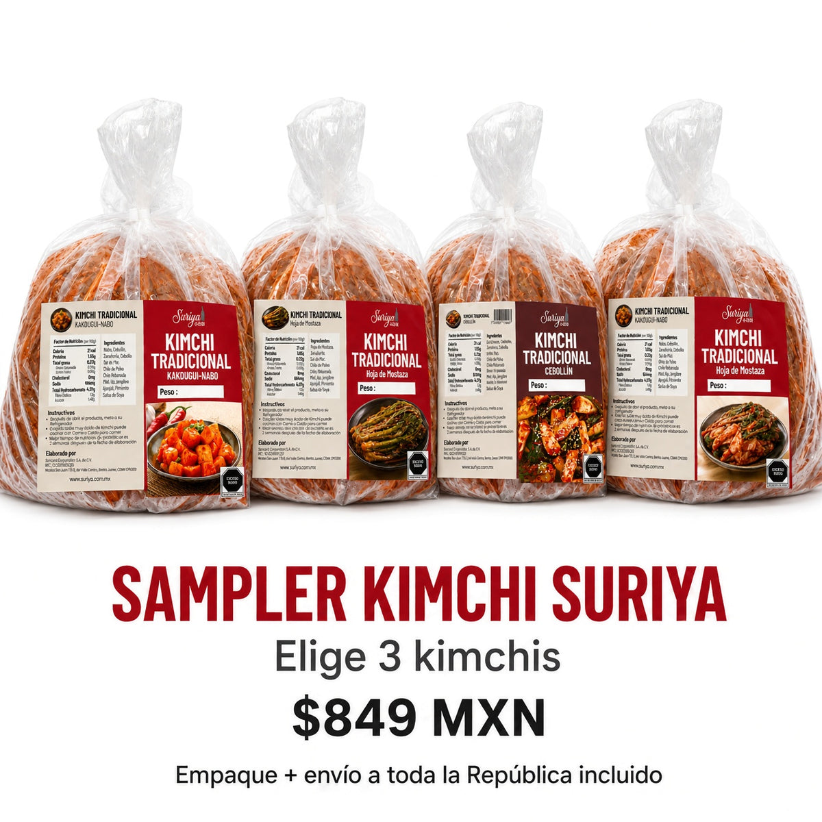 Sampler Kimchi Suriya – Elige 3 · Envío Gratis