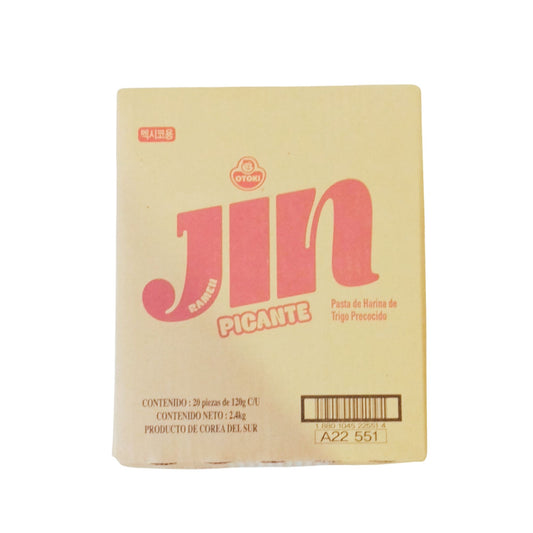 1 Caja de 20 Bolsas Otoki Jin Ramen Picante 120g Version BTS Sopa Instantanea Coreana