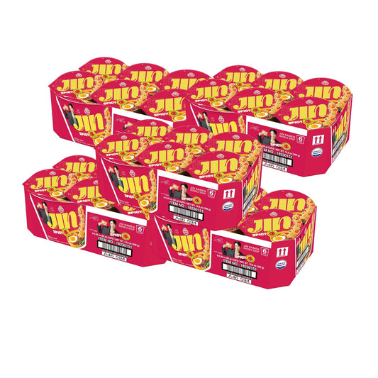 5 Cajas de Sopa Instantánea 6 Ramen Coreana Ottogi Jin Vaso Picante 65g Version BTS